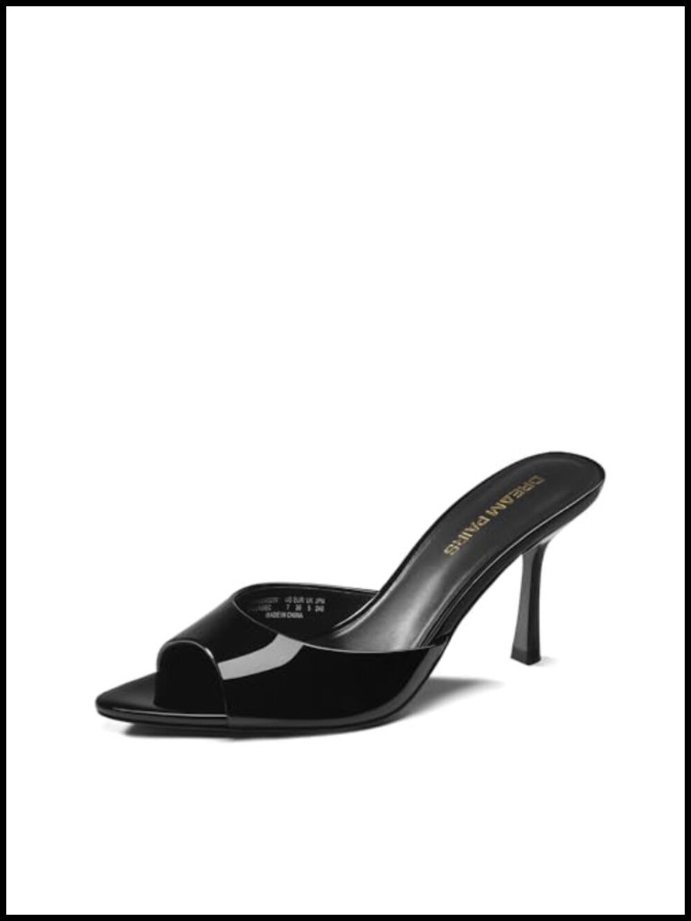Women's Kitten Heel Mules Pointed Toe Slip On Dress Sandals Faux Leather